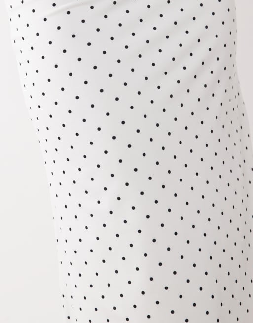 Gina Tricot - Jupe d'ensemble mi-longue à pois - Noir et blanc, 4 de 5
