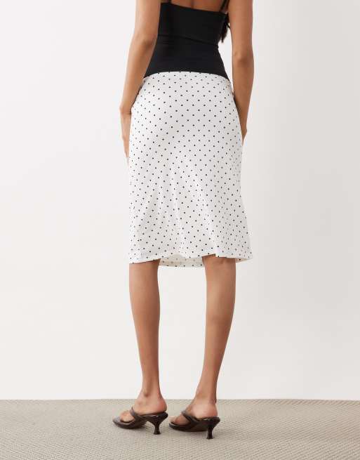 Gina Tricot - Jupe d'ensemble mi-longue à pois - Noir et blanc, 5 de 5