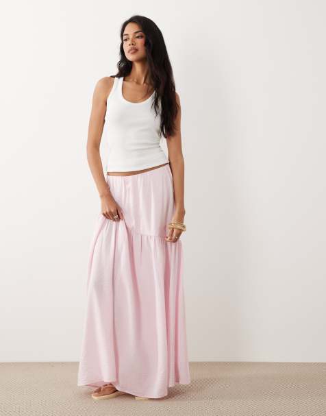 Gina Tricot - Jupe longue à taille basse - Rose - view 1