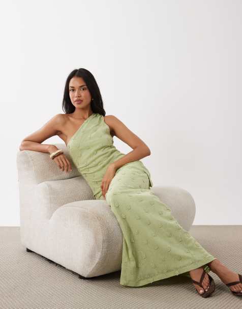 Gina Tricot - Jupe longue d'ensemble transparente avec fleurs en relief - Vert clair - view 1