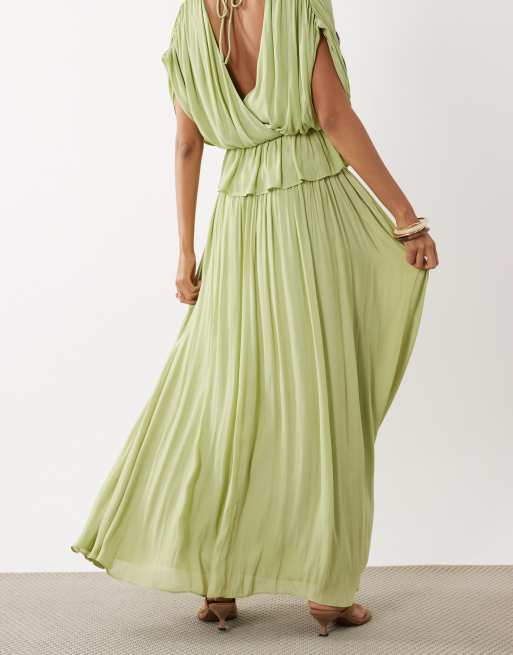 Gina Tricot - Jupe longue d'ensemble transparente large - Vert clair, 5 de 5