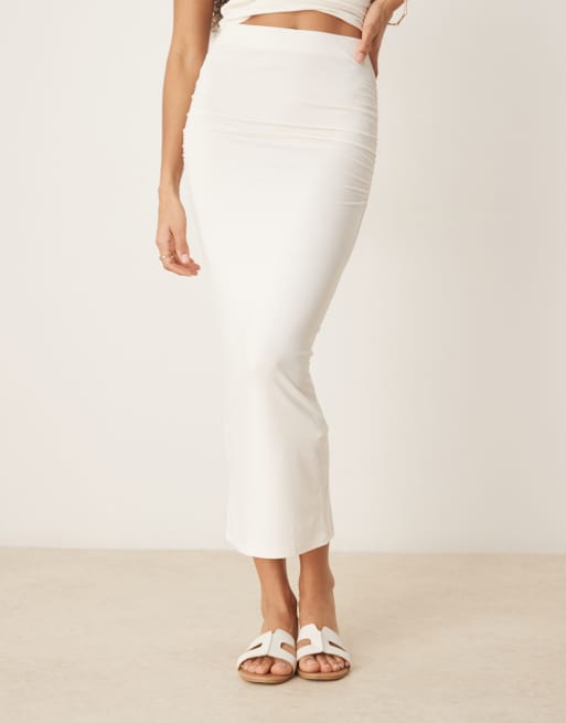 Gina Tricot Jupe longue en jersey doux froncée sur le côté