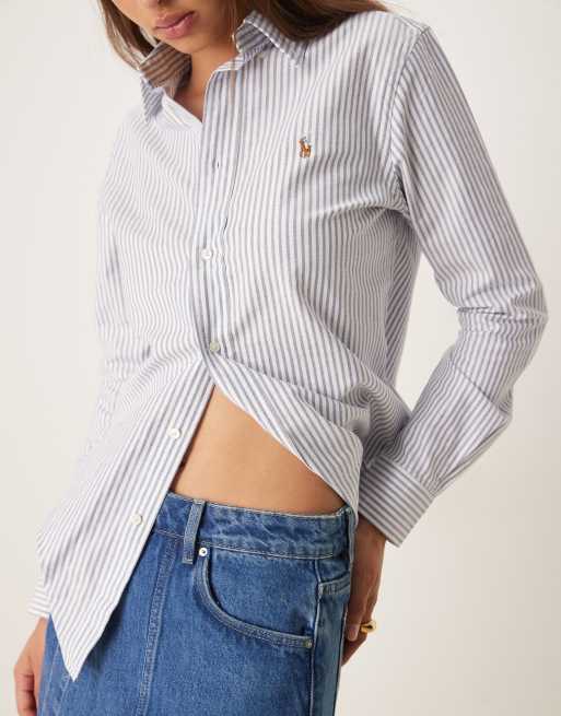 Gina Tricot - Jupe-short portefeuille courte en jean - Bleu moyen délavé, 5 de 5