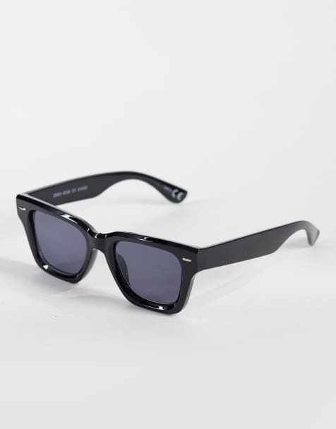 Gina Tricot – Klassische, eckige Sonnenbrille in Schwarz - view 1