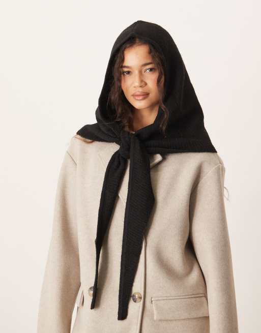 Gina Tricot knit hood in black, 3 of 3