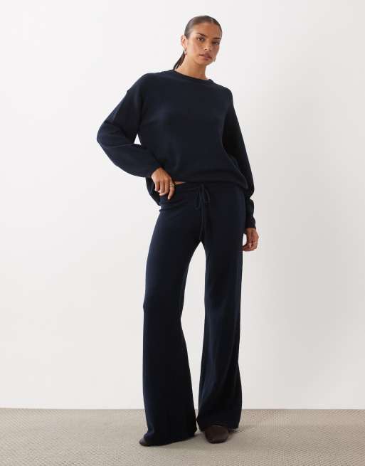 Gina Tricot knitted loungewear set in navy, 2 of 2