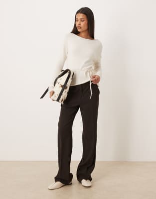 Gina Tricot Knit Tie Top In White