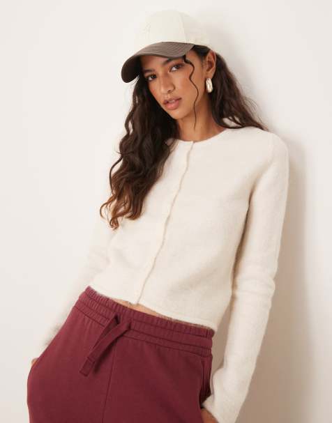 Gina Tricot knitted cardigan in cream - view 1
