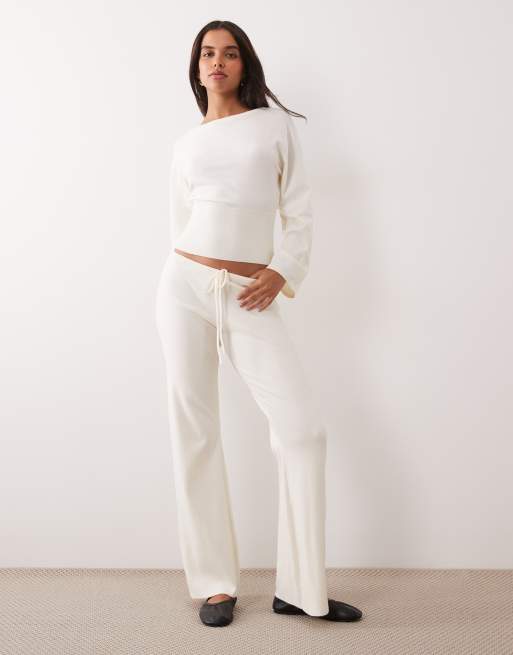 Gina Tricot – Gestricktes Loungewear-Set in Creme, 2 von 3