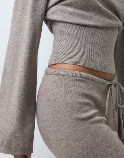 Gina Tricot Kombiteil-Strickhose in braun meliert, 3 von 5