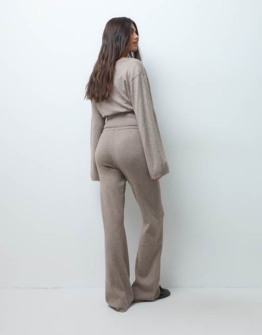 Gina Tricot Kombiteil-Strickhose in braun meliert, 5 von 5