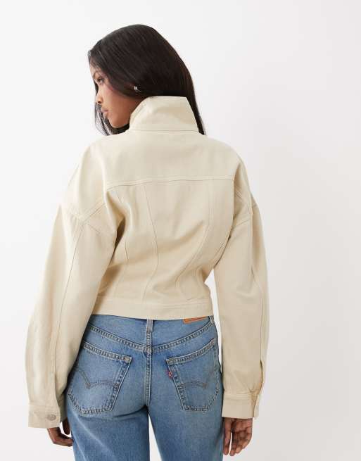 Gina Tricot - Kort gevormd denim jack in botergele wassing, 2 van 4