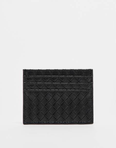 Gina Tricot – Kreditkartenetui in Schwarz mit geflochtenem und gewebtem Design - view 1