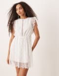 [GINA TRICOT] Gina Tricot lace mini summer dress in white 32 Off white