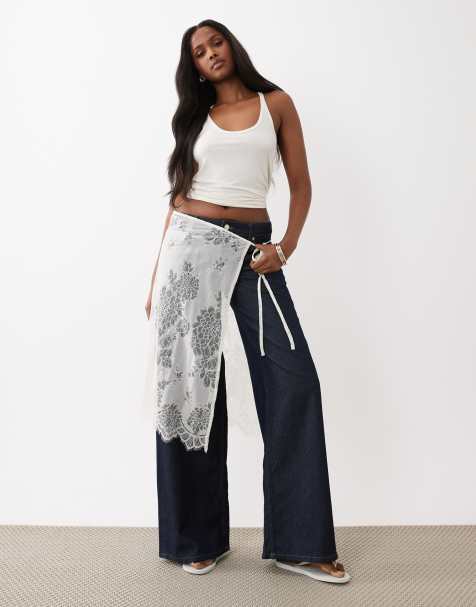 Gina Tricot lace skirt cover up in off white - view 1