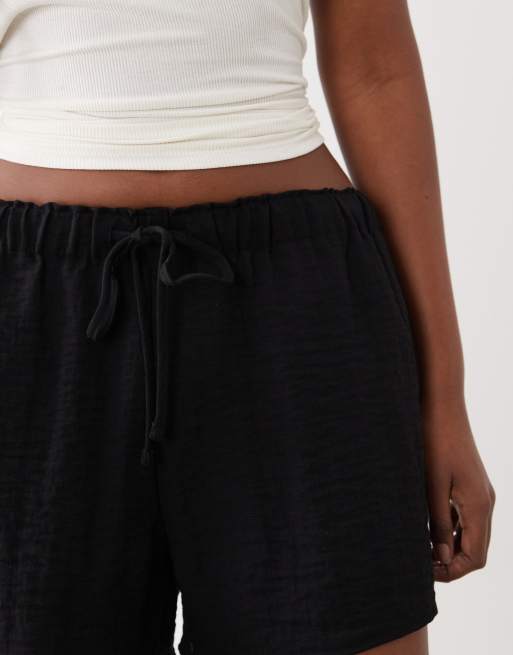 Gina Tricot - Lichtgewicht pull-on short met trekkoord in zwart, 4 van 5