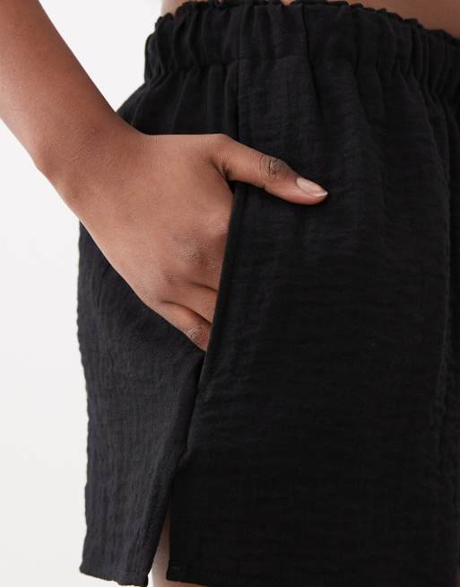 Gina Tricot - Lichtgewicht pull-on short met trekkoord in zwart, 5 van 5