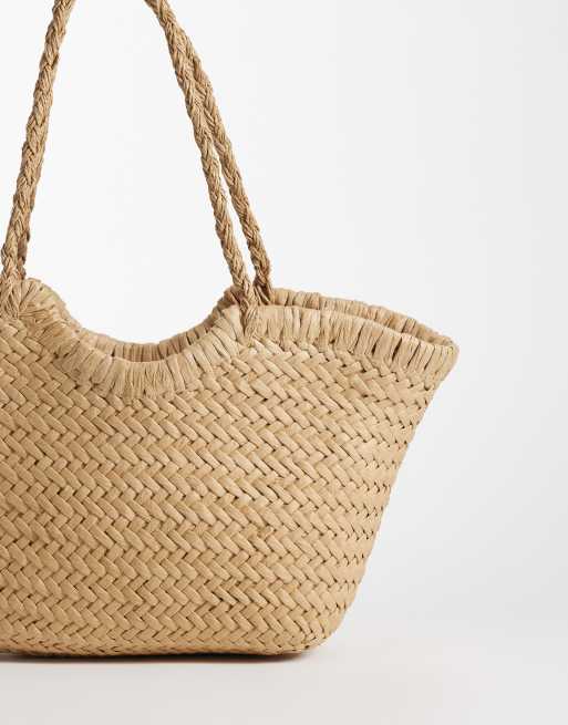Gina Tricot – Ljusbrun toteväska i flätad strå, 4 av 4
