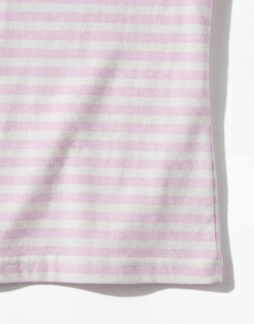 Gina Tricot long sleeve relaxed fit long sleeve tee in lilac stripe, 7 of 11