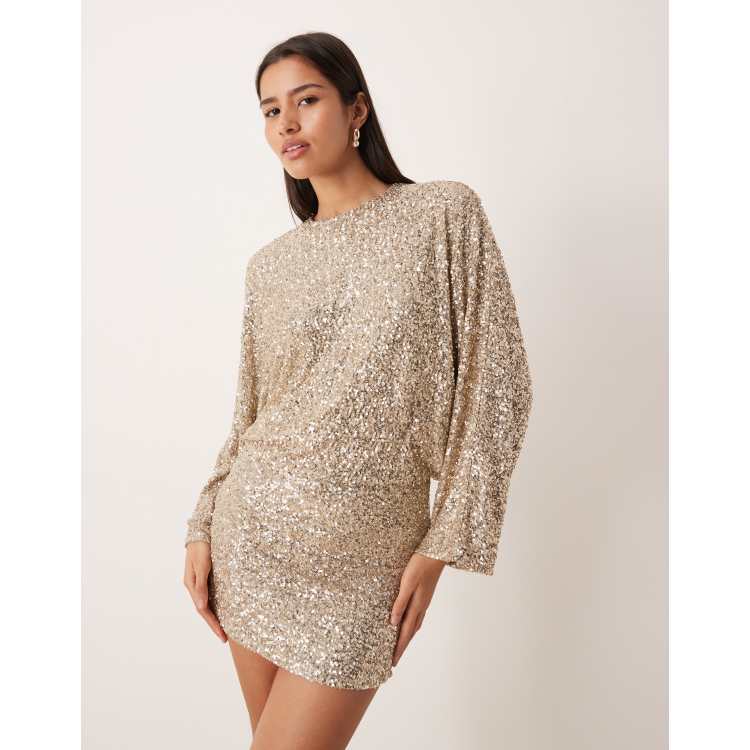 gold sequin long sleeve mini dress Amazon.com: Women's Gold Sequined Long Sleeve Cutout Back Mini Dress for  Night Out : Clothing, Shoes & Jewelry