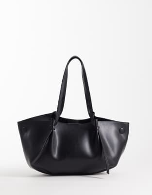 Gina Tricot long strap tote bag in black