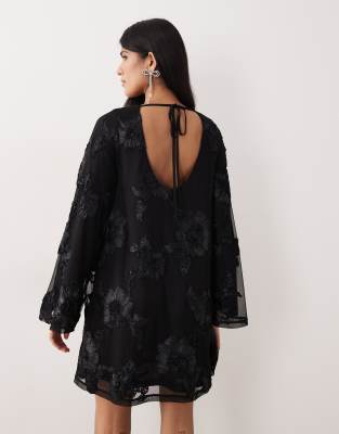 green emerald velvet dress Flowy Open Back Mini Dress main image 1
