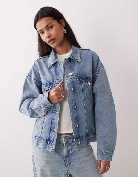 Gina Tricot loose denim jacket in lightwash blue - view 1