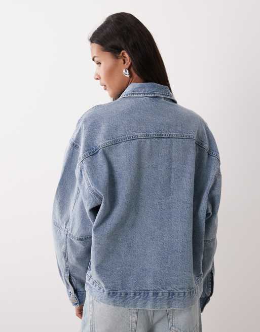 Gina Tricot loose denim jacket in lightwash blue, 2 of 4