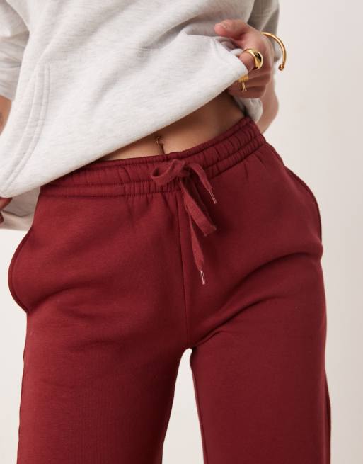 Dark red joggers deals