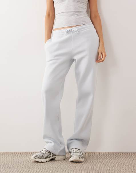 Gina Tricot loose fit straight leg sweatpants in light blue - part of a set - view 1