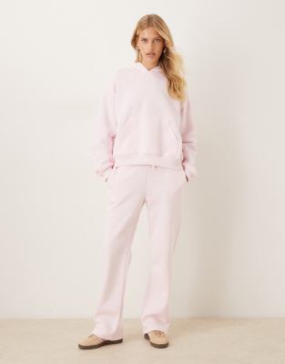 Gina Tricot Loose Fit Straight Leg Sweatpants In Pink