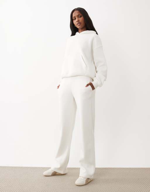 Gina Tricot relaxed fit hoodie and sweatpants set in off-white, 2 of 3
