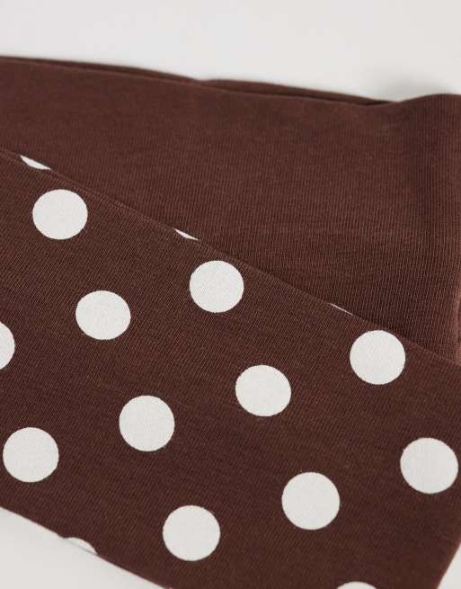 Gina Tricot - Lot de 2 bandeaux à pois - Marron et blanc , 3 de 3