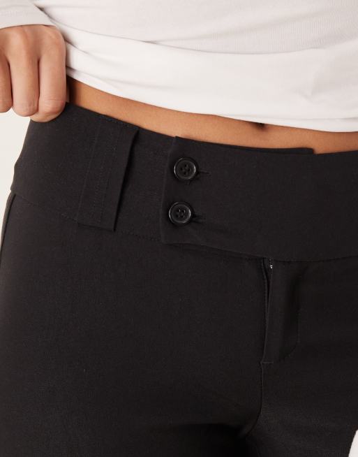 Gina Tricot low rise flare leg pants with double button