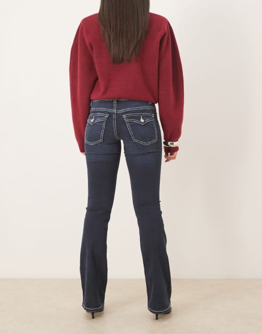 Gina Tricot low waist boot cut jeans in deep blue, 2 of 5