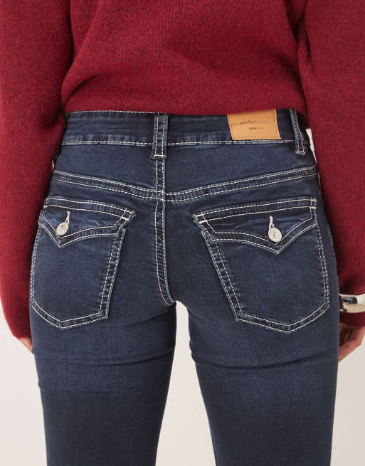 Gina Tricot low waist boot cut jeans in deep blue, 5 of 5
