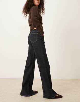 Gina Tricot Low Waist Jeans With Front Slit Jeans In Blue