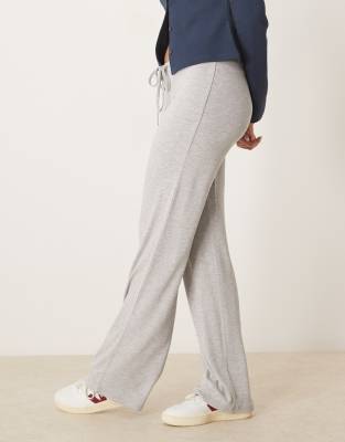 Gina Tricot Low Waist Jersey Lounge Pants In Gray