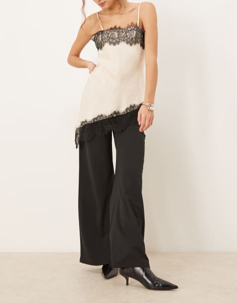 Gina Tricot low waist trousers in black