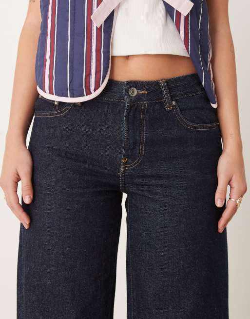 Gina Tricot - Jeans met lage taille en wijde pijpen in indigo