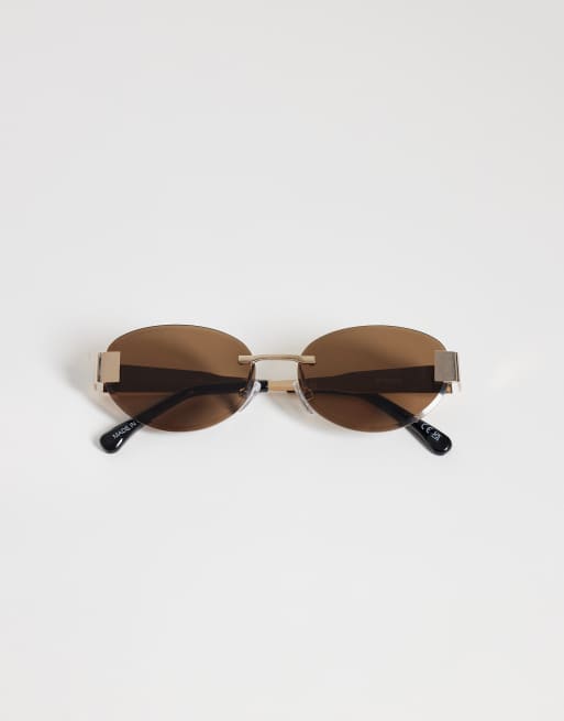 Gina Tricot - Lunettes de soleil sans monture - Marron et doré , 3 de 3