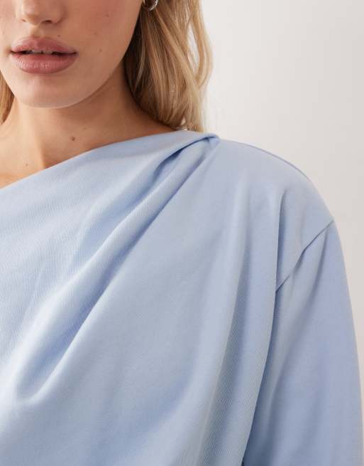 Gina Tricot - Lyseblå oneshoulder-sweater, 3 af 4
