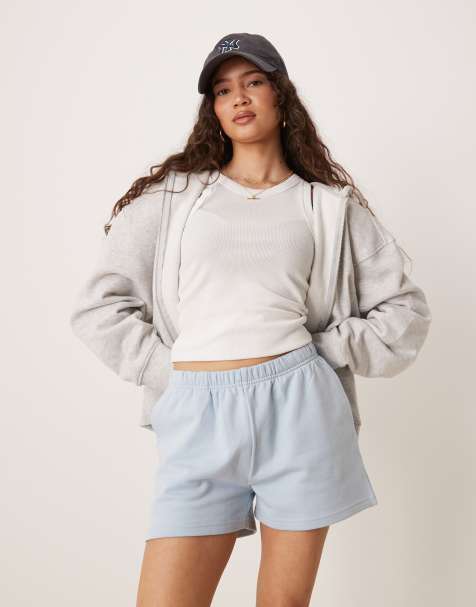 Gina Tricot - Lyseblå sweat-shorts i jersey - view 1