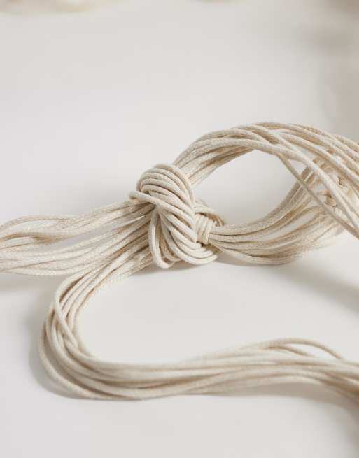 Gina Tricot macrame belt with shell detail in beige , 2 of 3