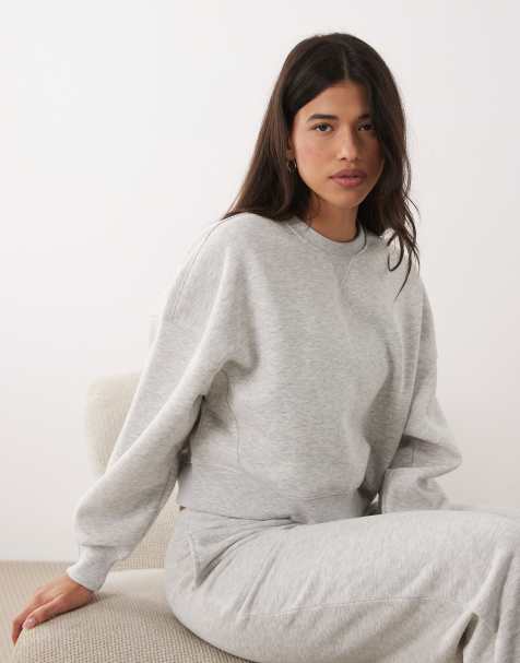 Gina - Tricot - Maglione girocollo mix and match grigio chiaro mélange - view 1