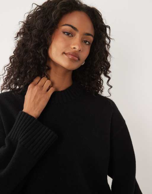 Gina Tricot - Maglione girocollo nero con maniche ampie, 4 di 4