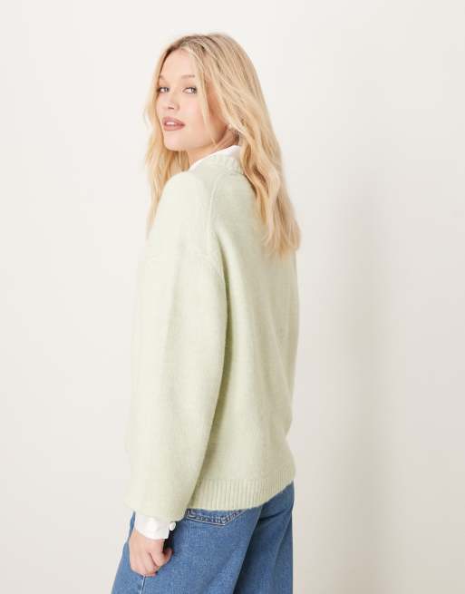 Gina Tricot - Maglione morbidissimo verde chiaro, 3 di 4
