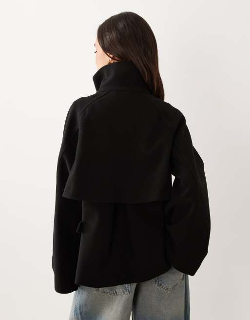 Gina Tricot - Manteau avec col cheminée et taille ajustable - Noir, 4 de 4