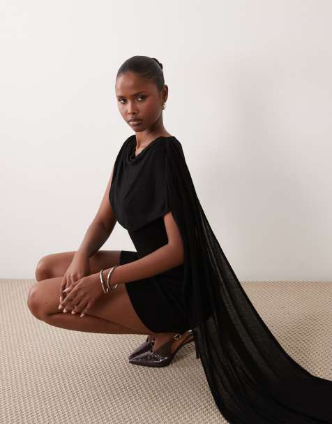 Gina Tricot mantella vestito corto nero - view 1