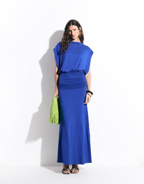 Gina Tricot - Maxi jurk met verlaagde taille in kobaltblauw - view 1